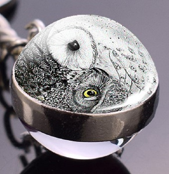 Schlüsselanhänger Eulen Yinyang